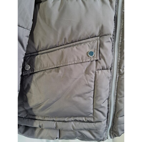 Women's Grey Hooded Puffer Jacket Size Large French Connection Gray - Picture 10 of 14